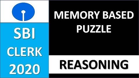 SBI CLERKPRE 2020 MEMORY BASED PUZZLES || REASONING ABILITY