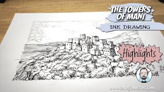 The Towers of Mani Ink Drawing – ASMR Highlights