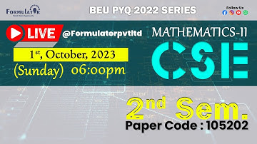 BEU PYQ-2022 Series Mathematics-II 2nd Semester #pyq #mathematics #cse  #beu #formulator