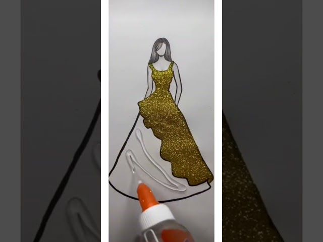 Glitter dress!👗 #artwork #shorts Creative drawing #art #viral #treanding #subscribe for #drawing