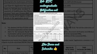 ✨ *RRB CEN 07/2025  NTPC Under Graduate Level Full Notification Out* ● Total Vacancies : 3058