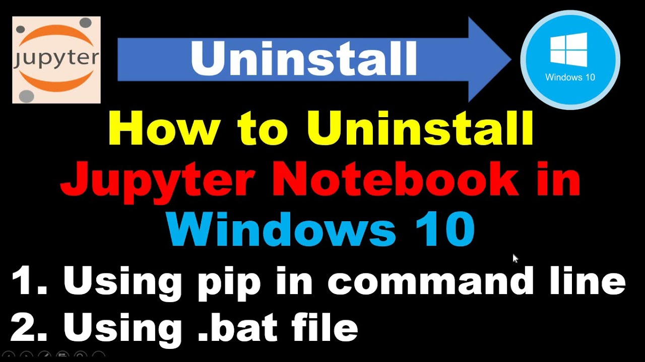 How To Uninstall Jupyter Notebook Via .Bat File In Windows 10