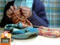 OPAL毛糸で腹巻帽子 早回し　time lapse knitting