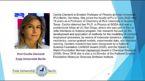 Prof Cecilia Clementi (FU) Presentation for AI and ML in Drug Design and Discovery Showcase 2022