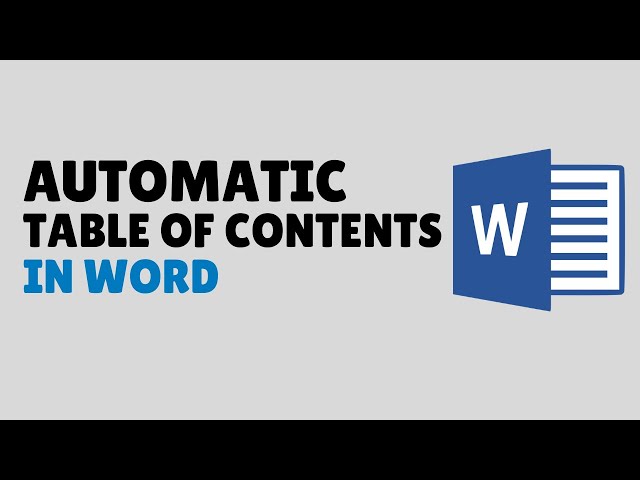 How to Create Table of Contents in Word |  Automatic & Hyperlinked class=