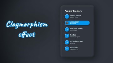 Claymorphism Effect With Pure CSS  | Responsive List HTML CSS