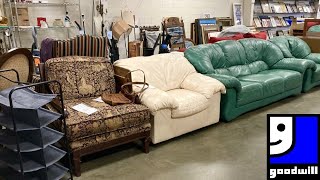 GOODWILL SHOP WITH ME FURNITURE SOFAS ARMCHAIRS HOME DECOR KITCHENWARE SHOPPING STORE WALK THROUGH