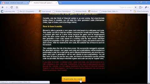 World of Warcraft Game Card duplicator