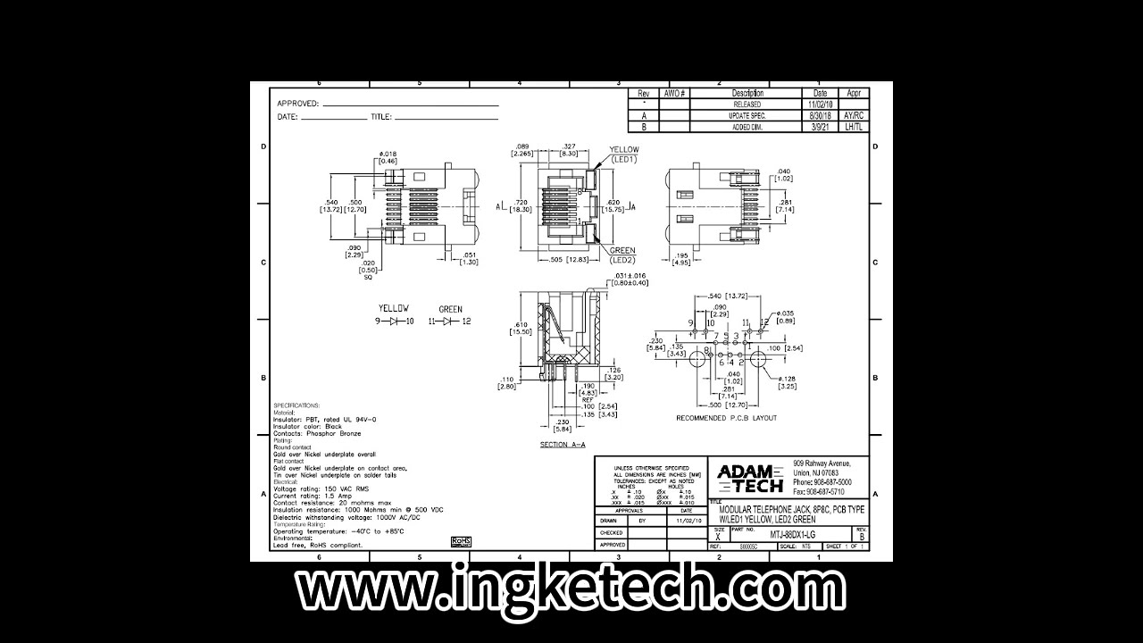 MTJ 88DX1 LG DataSheet Ingketech Com