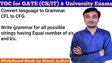Context free Grammar for Equal number of a