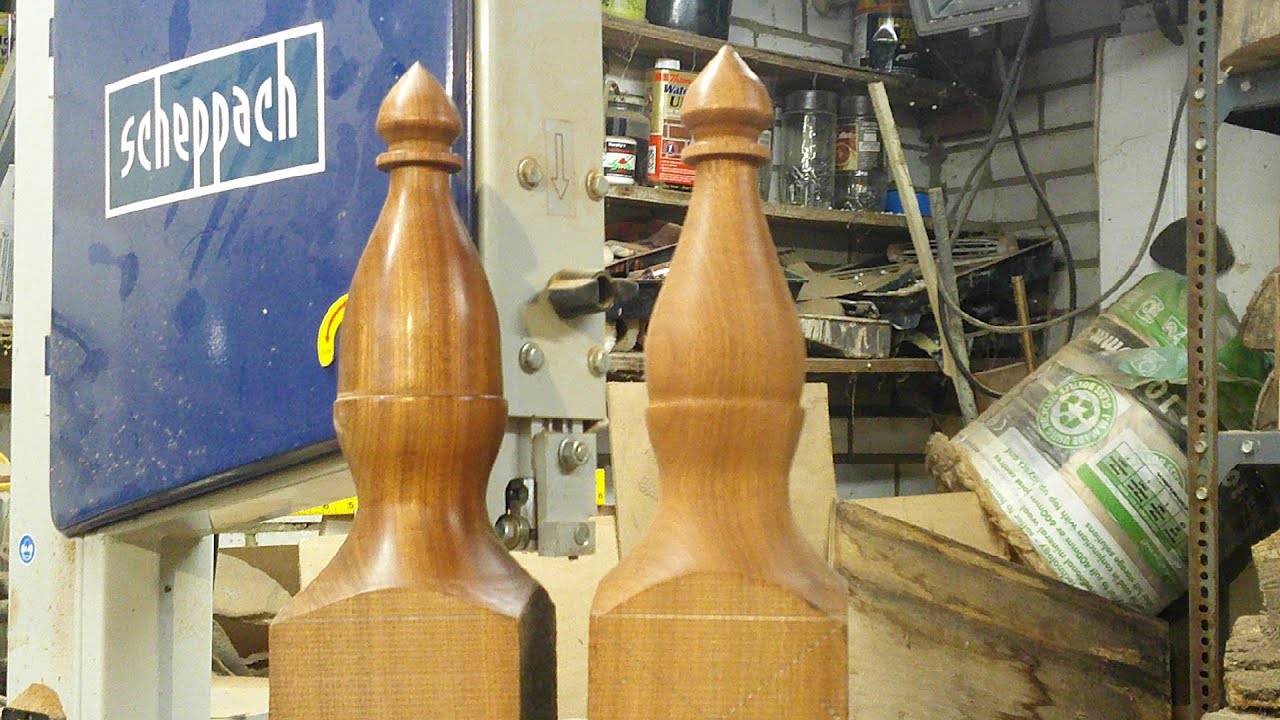 Wood turning a pair of roofing finials 76 YouTube