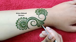 Stylish Full Hand Mehndi Design || Easy Arabic Mehndi Design for BackHand || Arham Mehndi Designs