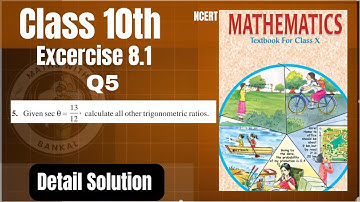 👉 Class 10 Maths | Trigonometry Chapter 8 | Exercise 8.1 Q5 NCERT Solution |Step by Step Explanation