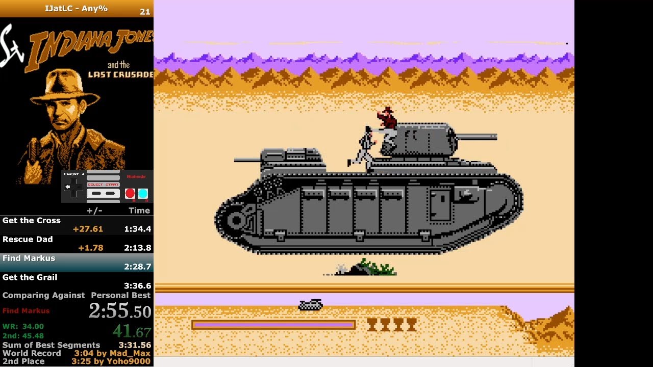 Indiana Jones and the Last Crusade (Taito) NES (Any) speedrun in 418 for NES Odyssey YouTube