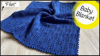  EASY Crochet Baby Blanket Pattern ️? Filet Crochet Baby Blanket