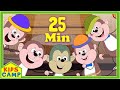 Five Little Monkeys Jumping On The Bed | Popular Nursery Rhymes Compilation from Kidscamp