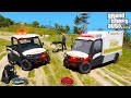 GTA 5 Firefighter Mod Cayo Perico All Terrain Rescue Ambulance Responding (Car Crash Off Of A Cliff)