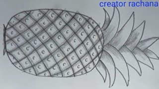 How to draw pineapple fruit ll fruits drawing  ll easy drawing ll simple pineapple drawing 😍