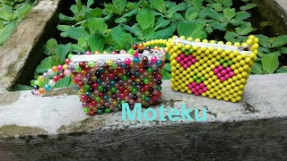 jahit tangan cara bikin furing tas manik/mote/rajut hand sewing inner lining beaded bag