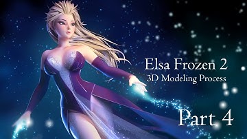 Elsa Frozen2 3D Modeling Process Part4 Texturing in Viewport Canvas 3ds max