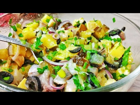 Праздничный закусочный салат..Вкуснейший Салат с Сельдью Без Майонеза...ЛЕГКО ГОТОВИТЬ