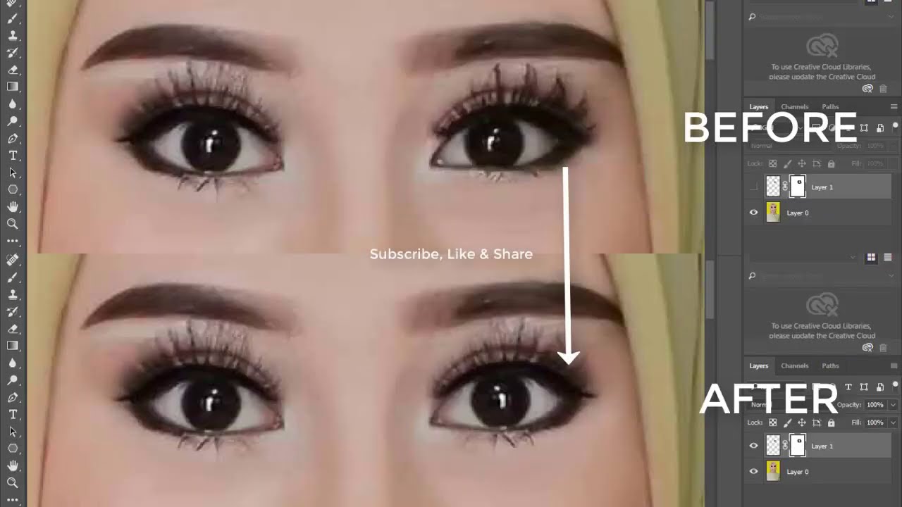 Memperbaiki Mata Tidak Simetris - Photoshop Tutorial 