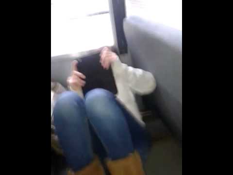 Hannah Hays on the bus.