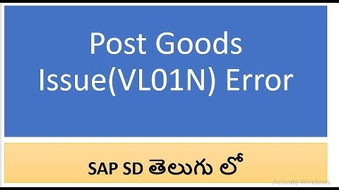 SAP MM Training |Post Goods Issue(VL01N) Error| SAP SD Training |తెలుగులో SAP SD| SD Training