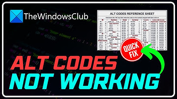 Fix ALT Codes not working in Windows 11/10