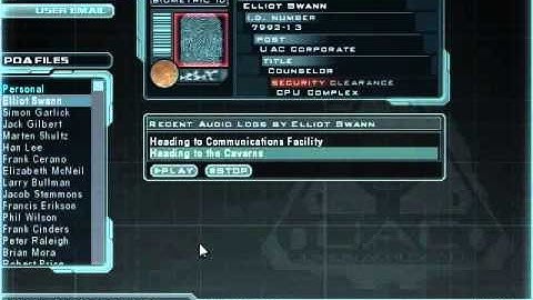 Doom 3 - Elliot Swann PDA