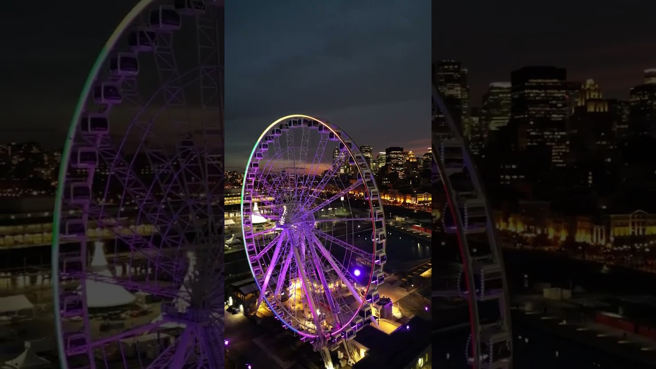 Montreal’s Ferris Wheel Shines Bright Against the Night 