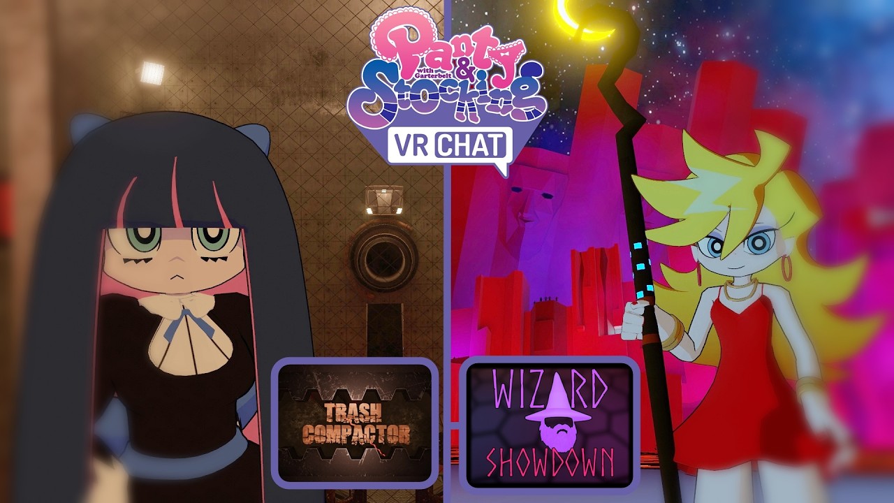 Panty & Stocking at the Trash Compactor (Then some wizard magic game!) | VRChat