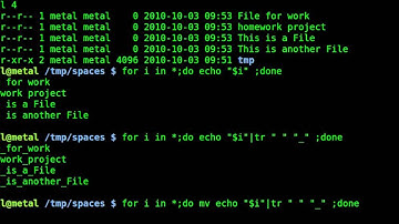 Replace Spaces in File Names - BASH - Linux - tr