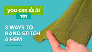 3 Hand Stitches for Sewing