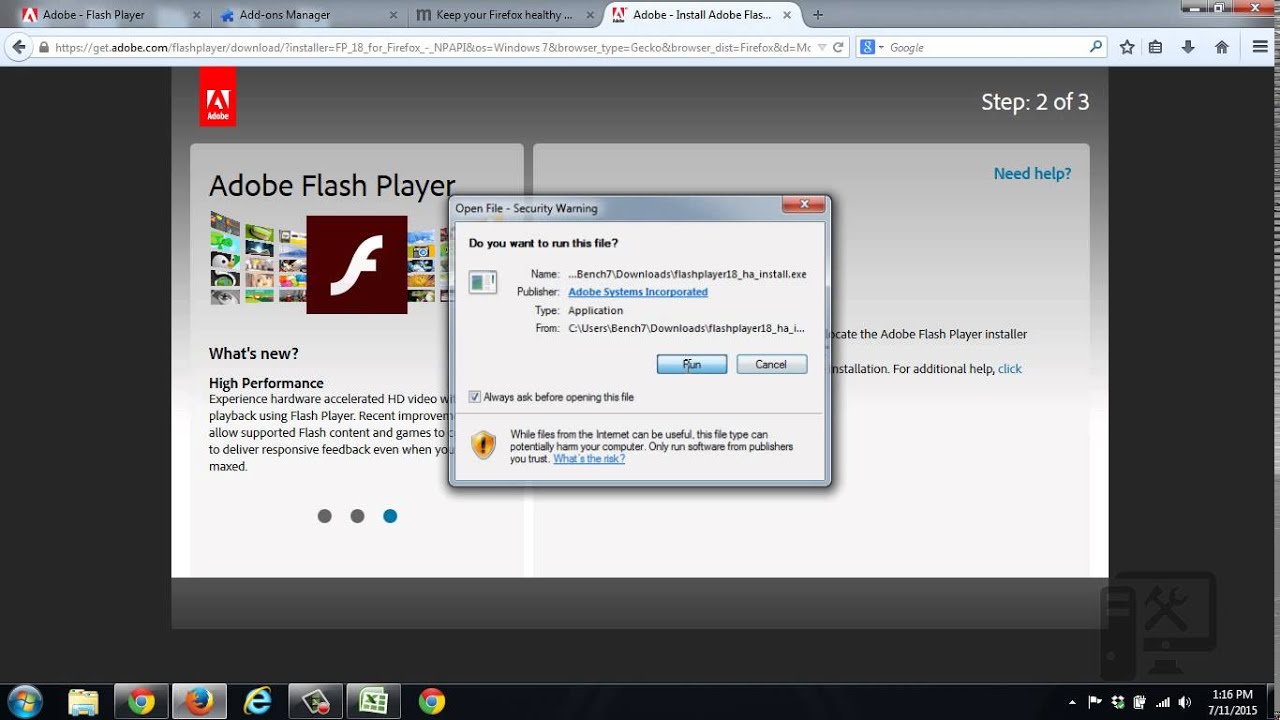 firefox 45.0..1 and flash player