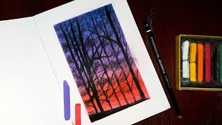 #38 | Cara menggambar pemandangan hutan dengan soft pastel screenshot 2
