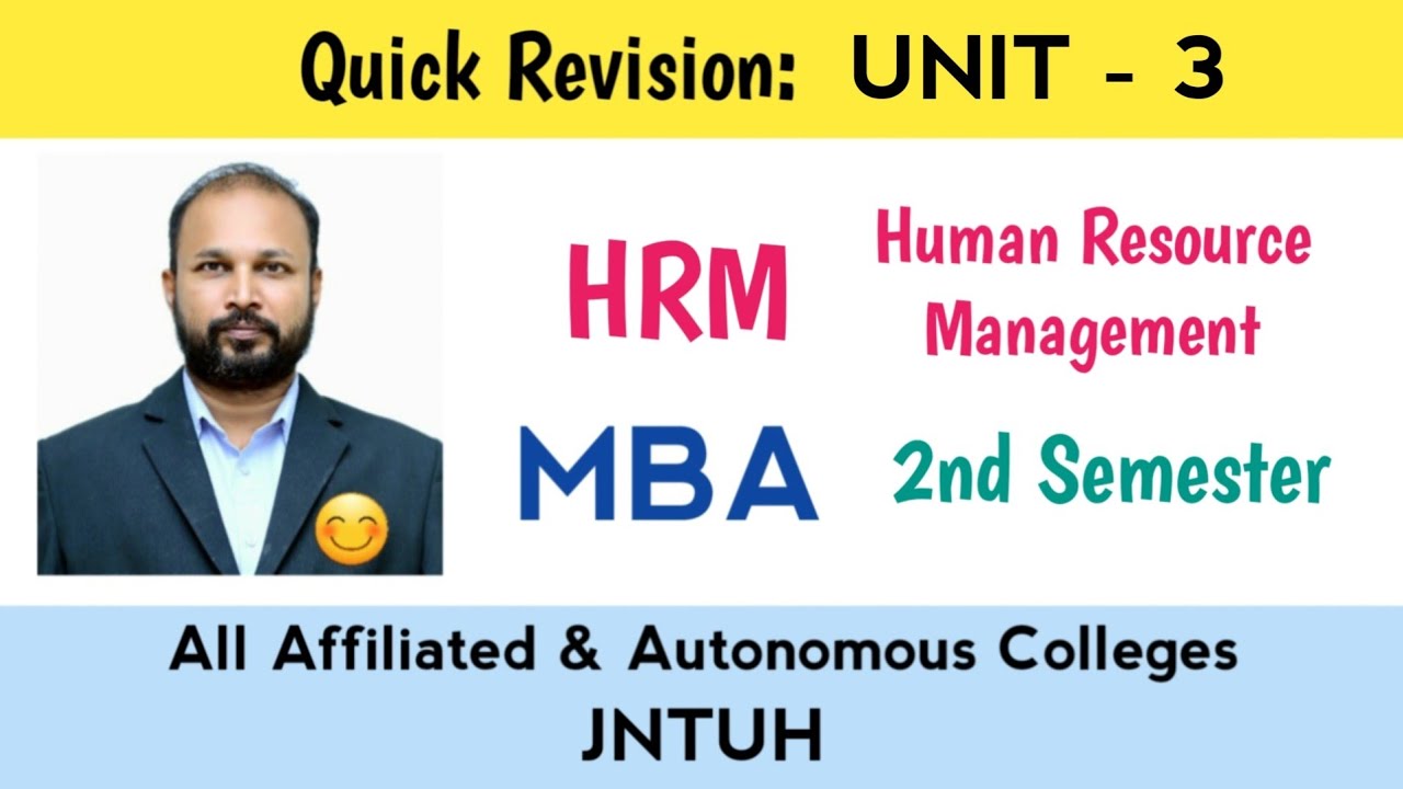 HRM Unit 3 Quick Revision MBA 2nd Semester II Sem Human Resource ...