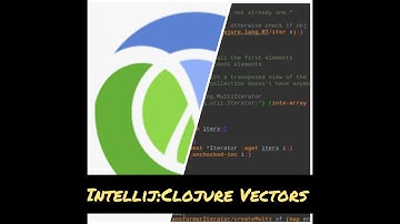 IntelliJ: Clojure -Vectors and basic functions