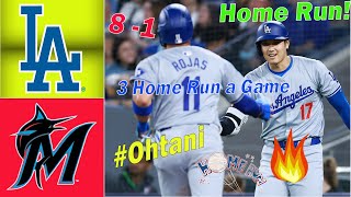 LA Dodgers vs. Marlins ( 5 - 7 - 2024 ) [3 Home Run a Game] Highlights  | MLB Season 2024