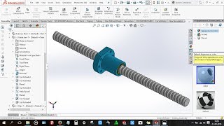 How to design Ball screw in solidworks