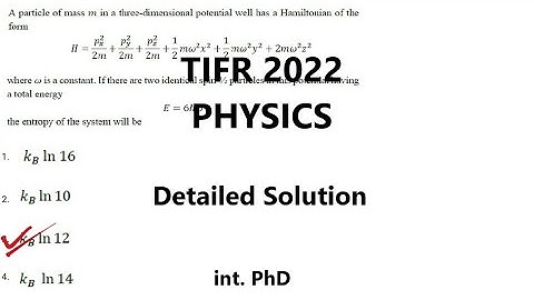 TIFR 2022 physics solutions (entropy problem)