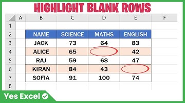 Highlight Rows With Blank Cells in Excel