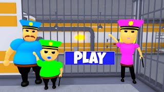 BORRIS POLICE FAMILY PRISON RUN! OBBY ESCAPE Walkthrough #roblox #obby