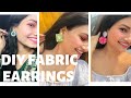 DIY - Fabric earring // jewellery making ideas // Handmade fabric earring making ideas full tutorial