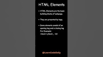 Elements of HTML || About HTML Elements