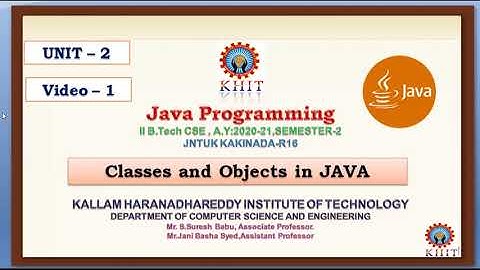JAVA UNIT 2 VIDEO 1