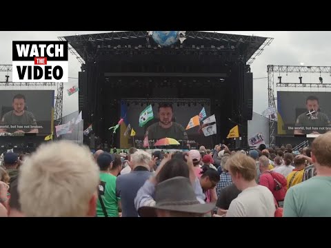 Ukraine President Zelensky encourages Glastonbury festival goers to defend freedom
