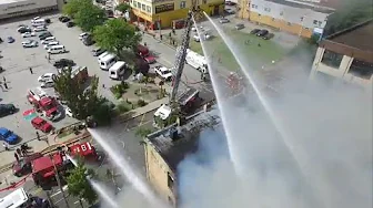 MULTI-COMMERCIAL STRUCTURE FIRE, NEW KENSINGTON, PA. DRONE - 6 YRS. AGO