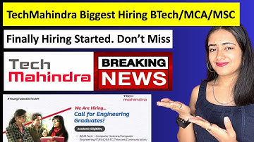 Tech Mahindra Biggest off-campus hiring | BE/Btech/MCA/Msc| Batch 2022 & 2023