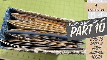 Binding 4 signatures into a cereal box journal! How to make a journal